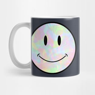 Holo Trippy Smiley Face Black Outline Mug